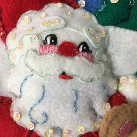 {SOLD} Bucilla Santa Bird Bear Sleigh Stocking - Picture 3 of 8